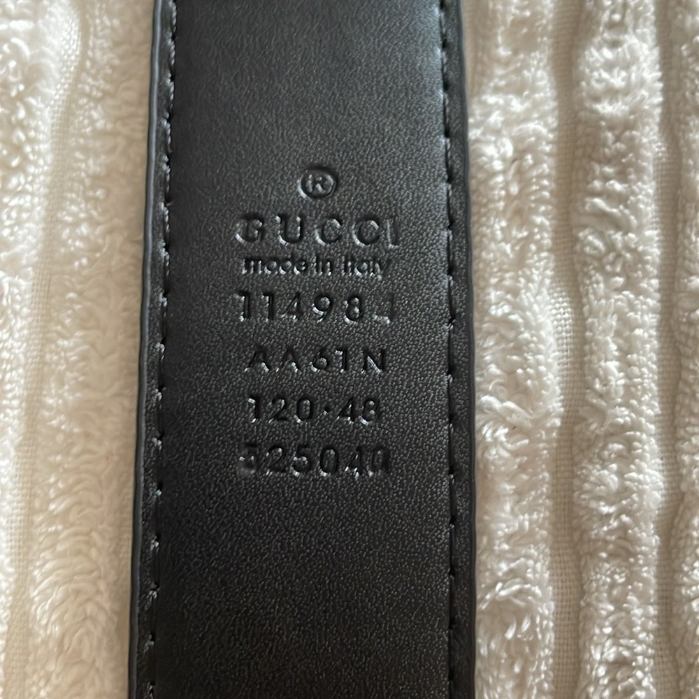 Gucci Black and Gold Marmont Belt 46 inches - Picture 5 of 5